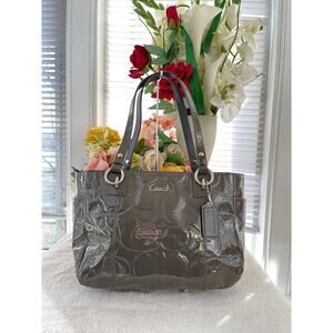 COACH GRAY GALLERY EMBOSSED PATENT LEATHER EW TOTE F17728 (180